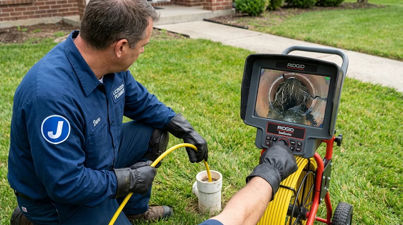 Sewer camera inspection being performed by Johns Plumbing LLC in Jellico